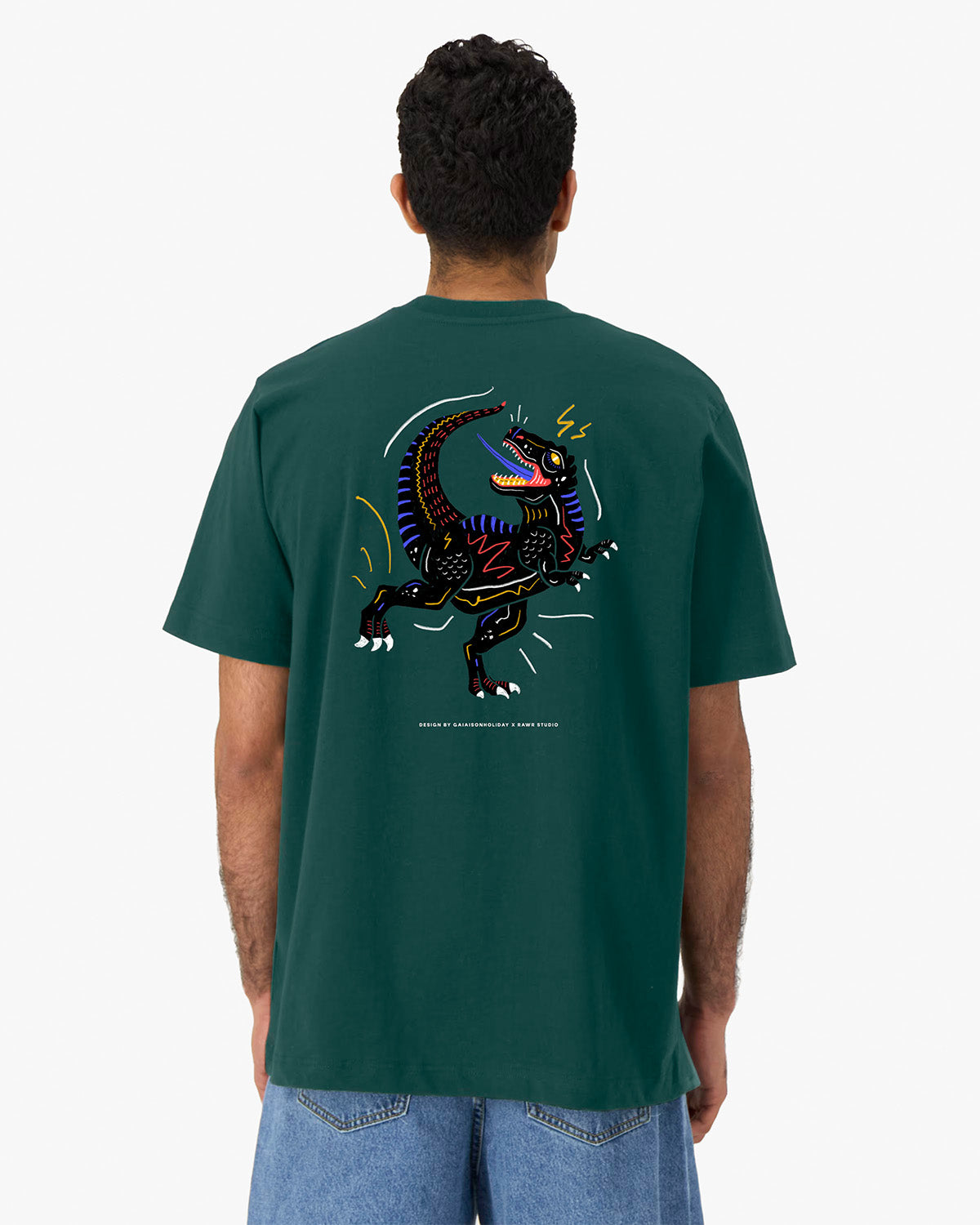 T-shirt Oversize Crazy Rawr Green