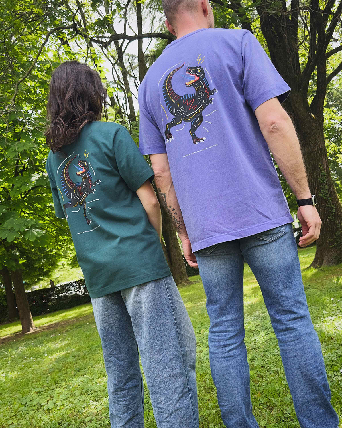T-shirt Oversize Crazy Rawr Green