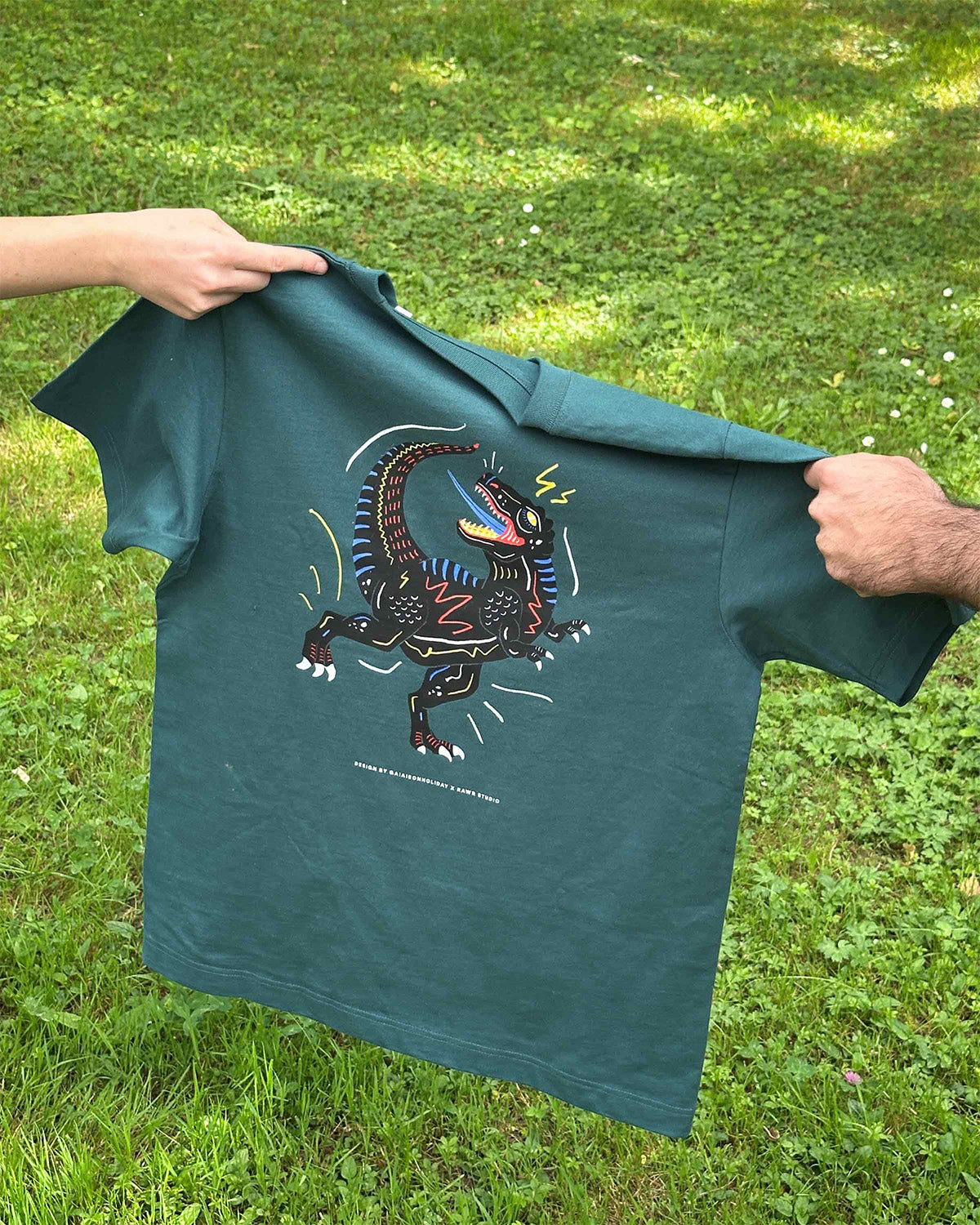 T-shirt Oversize Crazy Rawr Green