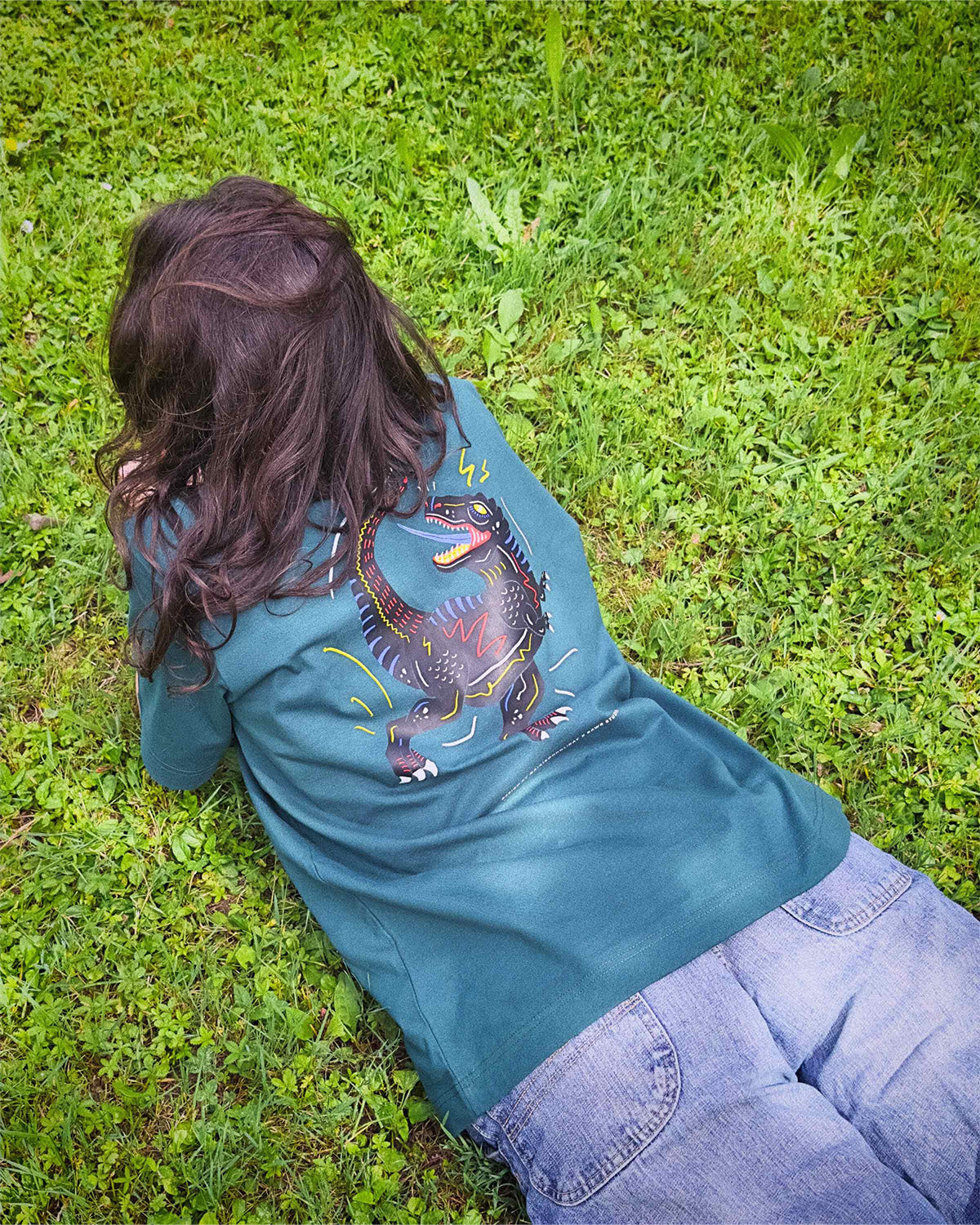 T-shirt Oversize Crazy Rawr Green